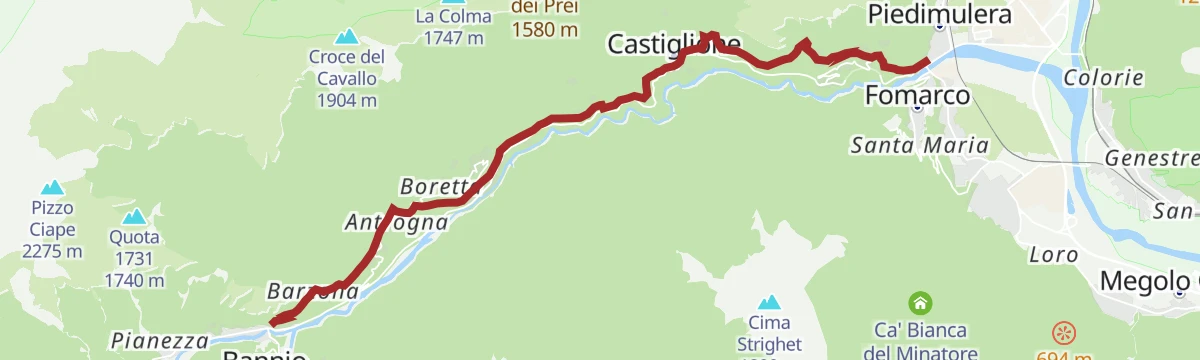 Route map: Stra' Granda Tappa 1: Piedimulera